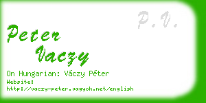 peter vaczy business card